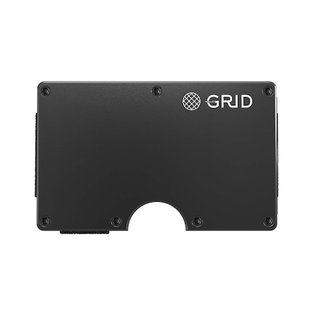 Grid Wallet Gunmetal Aluminum Wallet with Money Clip ALUGM-CLIP